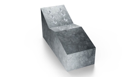 Airpool lounger made of shaved EPS with stainless 6 steel nozzles for concrete