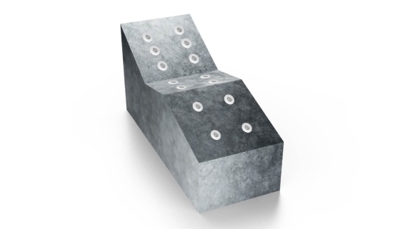 Airpool lounger made of shaved EPS with 6 ABS nozzles for concrete