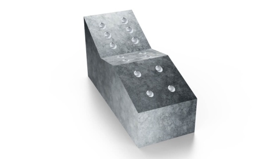 Airpool lounger made of shaved EPS with stainless 6 steel nozzles for concrete