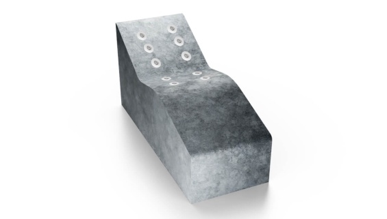 Beveled airpool lounger made of shaved EPS with 6 ABS nozzles for concrete