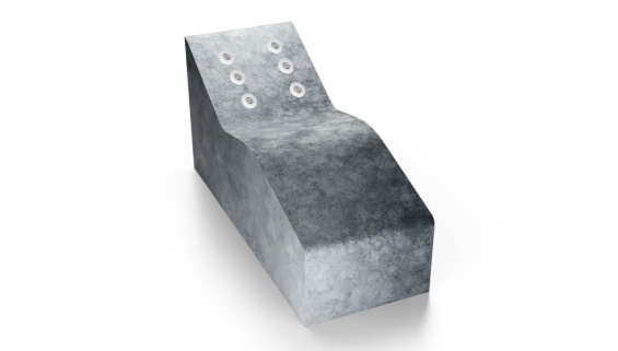 Beveled airpool lounger made of shaved EPS with 6 ABS nozzles for concrete